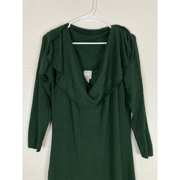 Jeannie Mai Green Dress INC Knit Sweater Dress Off Shoulder Maxi Midi Plus 2X - Picture 4 of 12